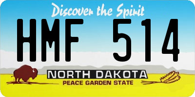 ND license plate HMF514