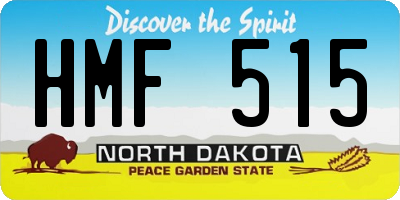 ND license plate HMF515