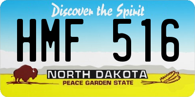 ND license plate HMF516