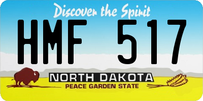 ND license plate HMF517