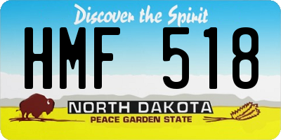 ND license plate HMF518