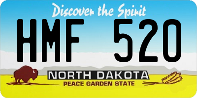 ND license plate HMF520