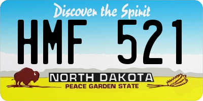 ND license plate HMF521
