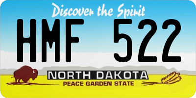 ND license plate HMF522