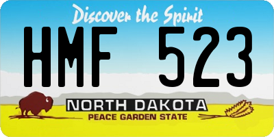 ND license plate HMF523