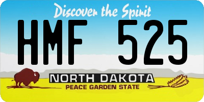 ND license plate HMF525