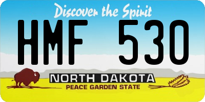 ND license plate HMF530