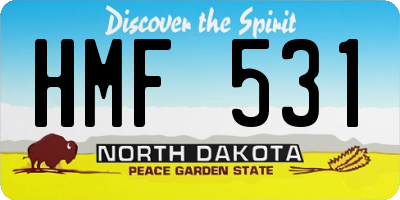 ND license plate HMF531