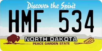 ND license plate HMF534