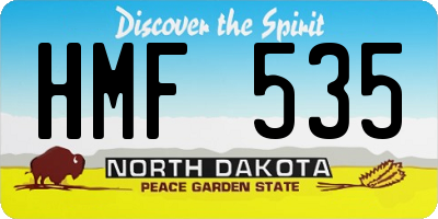 ND license plate HMF535