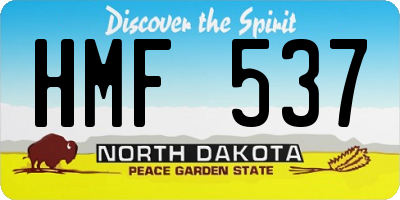 ND license plate HMF537