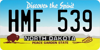 ND license plate HMF539