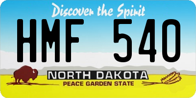 ND license plate HMF540