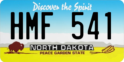 ND license plate HMF541