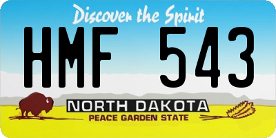 ND license plate HMF543