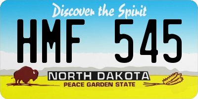 ND license plate HMF545