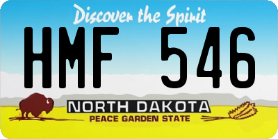 ND license plate HMF546