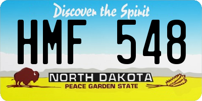 ND license plate HMF548