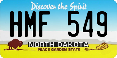 ND license plate HMF549