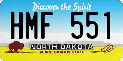 ND license plate HMF551