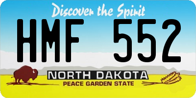 ND license plate HMF552