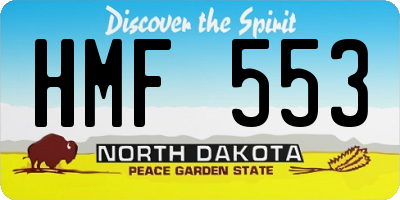 ND license plate HMF553