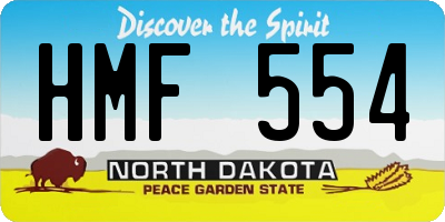 ND license plate HMF554