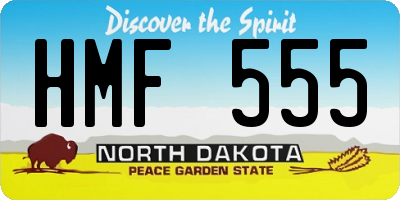 ND license plate HMF555