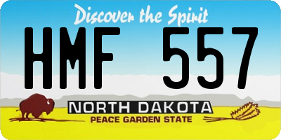 ND license plate HMF557