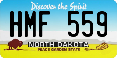 ND license plate HMF559