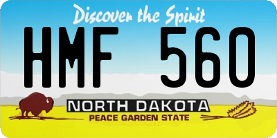 ND license plate HMF560