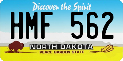 ND license plate HMF562