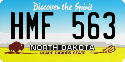 ND license plate HMF563