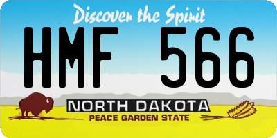 ND license plate HMF566