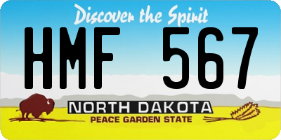 ND license plate HMF567