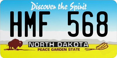 ND license plate HMF568