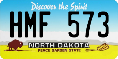 ND license plate HMF573