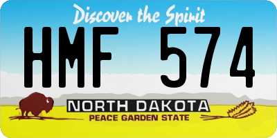 ND license plate HMF574