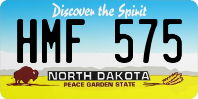 ND license plate HMF575