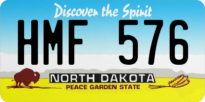 ND license plate HMF576