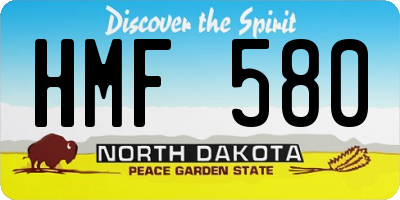 ND license plate HMF580