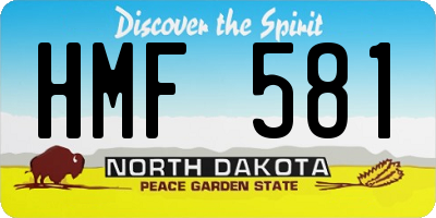 ND license plate HMF581