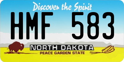 ND license plate HMF583