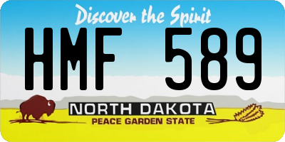 ND license plate HMF589