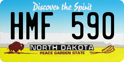 ND license plate HMF590