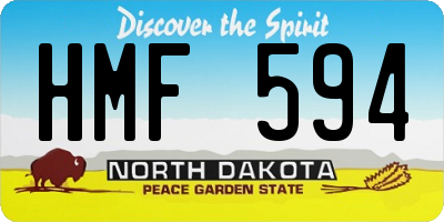 ND license plate HMF594