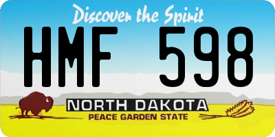 ND license plate HMF598