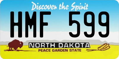 ND license plate HMF599