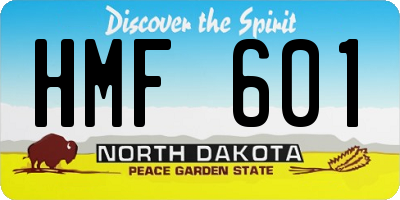 ND license plate HMF601