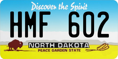 ND license plate HMF602